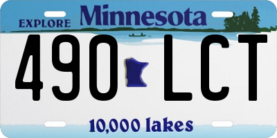 MN license plate 490LCT