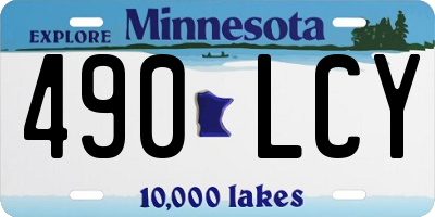 MN license plate 490LCY
