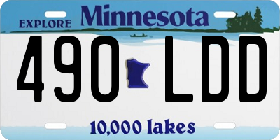 MN license plate 490LDD