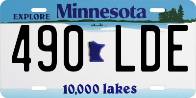 MN license plate 490LDE