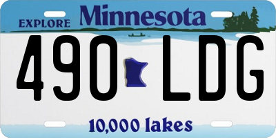 MN license plate 490LDG