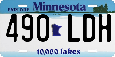 MN license plate 490LDH
