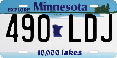 MN license plate 490LDJ