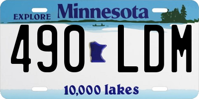 MN license plate 490LDM