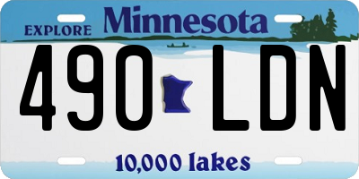 MN license plate 490LDN