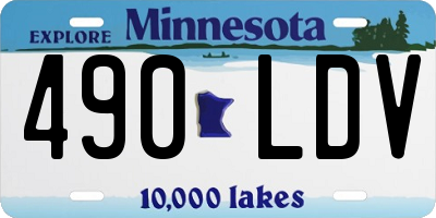 MN license plate 490LDV