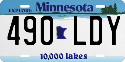 MN license plate 490LDY