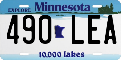 MN license plate 490LEA