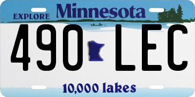 MN license plate 490LEC