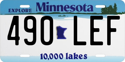 MN license plate 490LEF