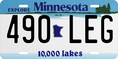 MN license plate 490LEG