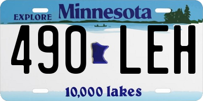 MN license plate 490LEH
