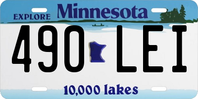 MN license plate 490LEI