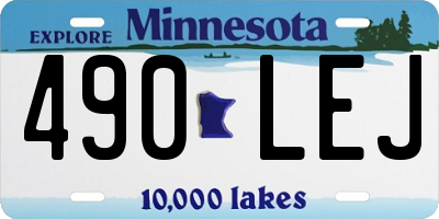 MN license plate 490LEJ