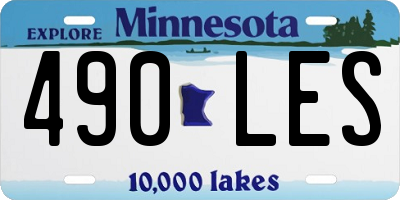MN license plate 490LES