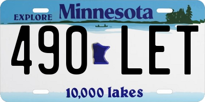 MN license plate 490LET
