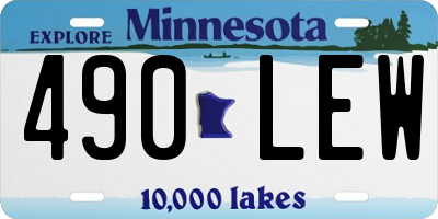MN license plate 490LEW