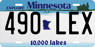 MN license plate 490LEX