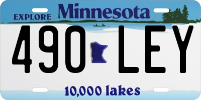 MN license plate 490LEY