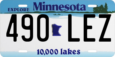 MN license plate 490LEZ