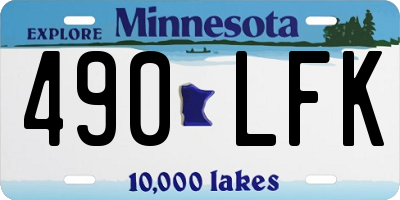 MN license plate 490LFK