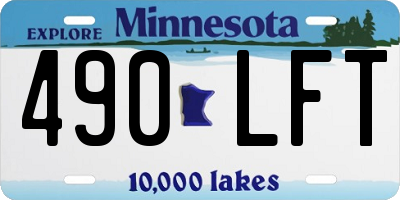 MN license plate 490LFT