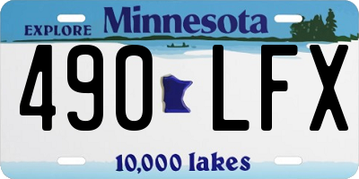 MN license plate 490LFX