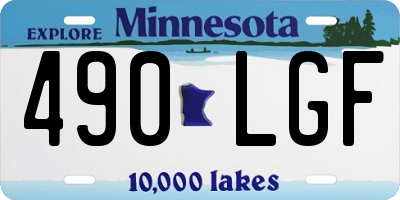 MN license plate 490LGF