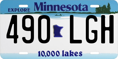 MN license plate 490LGH