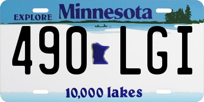 MN license plate 490LGI