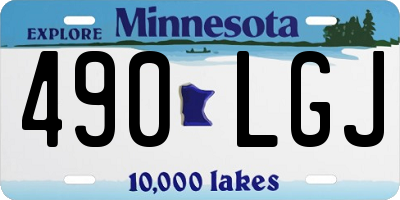 MN license plate 490LGJ