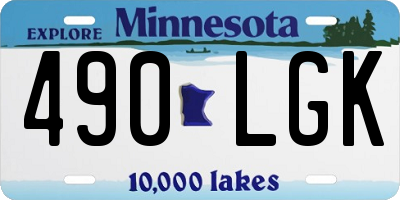 MN license plate 490LGK