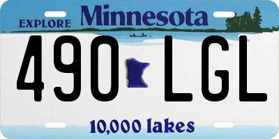 MN license plate 490LGL