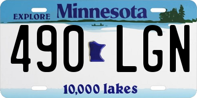 MN license plate 490LGN