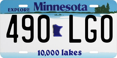 MN license plate 490LGO