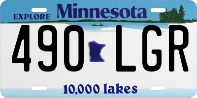 MN license plate 490LGR