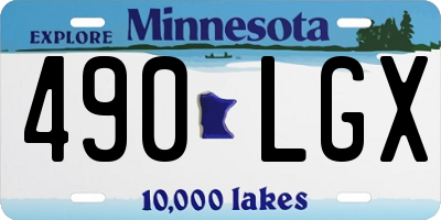 MN license plate 490LGX