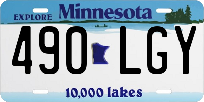 MN license plate 490LGY