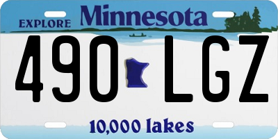 MN license plate 490LGZ