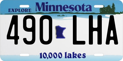 MN license plate 490LHA