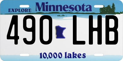 MN license plate 490LHB