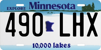 MN license plate 490LHX