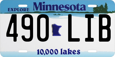 MN license plate 490LIB