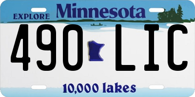 MN license plate 490LIC