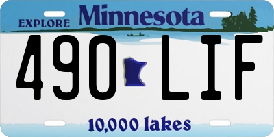 MN license plate 490LIF