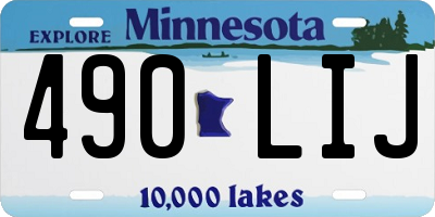 MN license plate 490LIJ