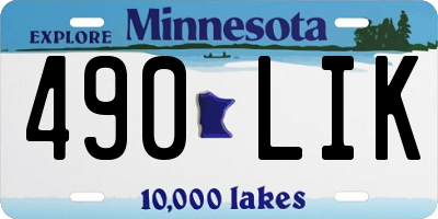MN license plate 490LIK