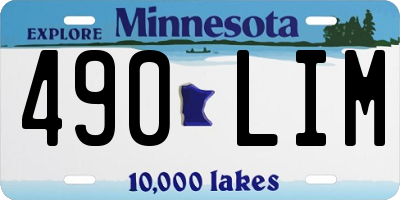 MN license plate 490LIM