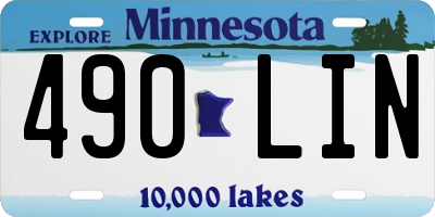 MN license plate 490LIN