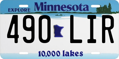 MN license plate 490LIR